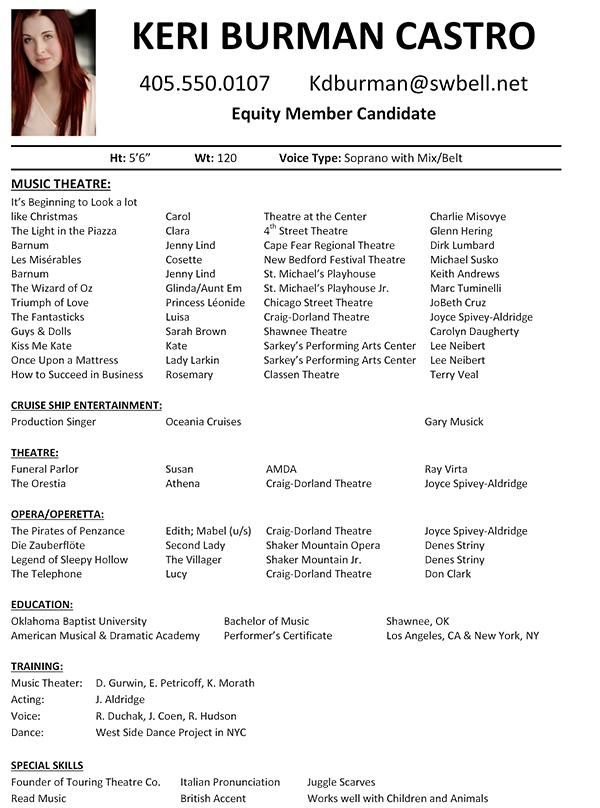 Orchestra resume examples